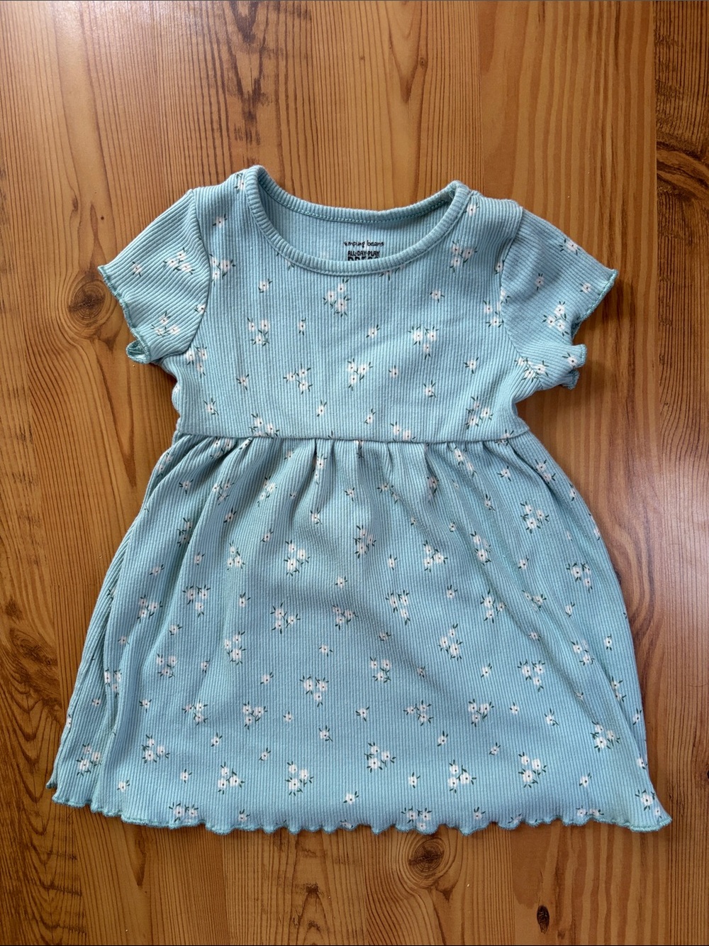 jumping beans Light Blue Floral Ribbed Casual Dress